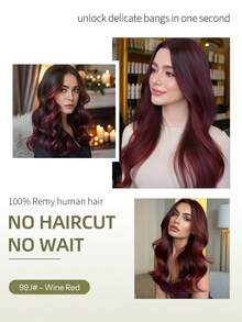 DNE HAIR 4pcs Ekstensi Rambut Manusia Lurus Jepit, 8 Jepit Desain Tak Terlihat Tenunan Ganda 99J# Rambut Asli Merah Anggur, 12-18 Inci, Tahan Lama Anti Rontok, Tekstur Lembut & Tebal, Cocok Untuk Pemakaian Seluruh Kepala, Pemakaian Sehari-hari, Cosplay Liburan, dan Penataan Gaya Musiman - S99J - View 7