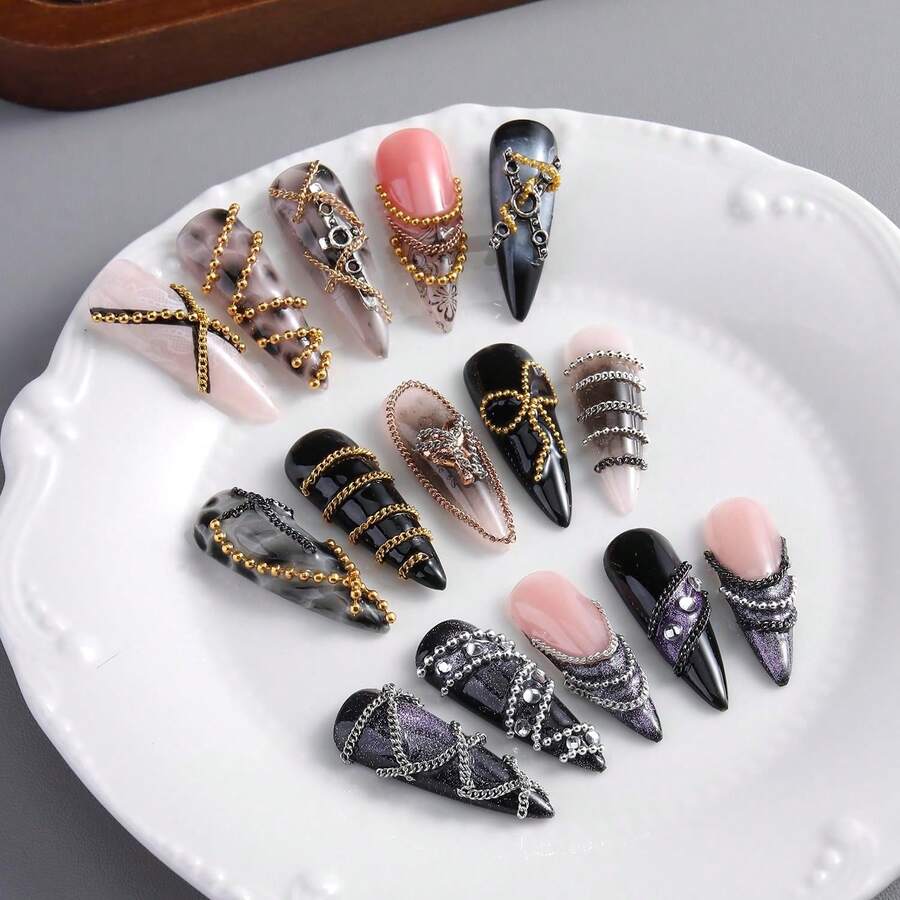 3D Metal Chain Nail Art Decorations - thumbnail 5