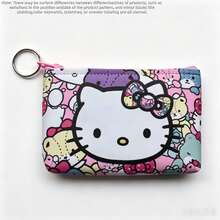 SANRIO 三麗鷗 1個可愛 Hello Kitty 女款迷你零錢包，可愛緊湊設計，裝飾有動漫貓咪角色 - 日常必需收納袋，可愛風格 - 彩色 - 查看 15