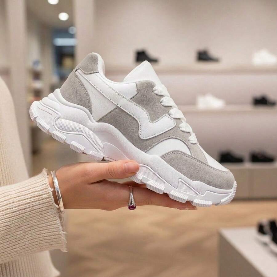 Women Casual Shoes - 灰色拖拉機 - 查看 1