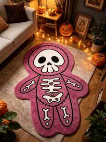 1pc Halloween Skeleton Alien Doll Area Rug, Living Room Carpet, Carpet, Area Rug, Large Rug, Floor Mat, Halloween Large Rug - Multicolor - View 6