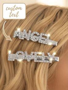 Custom Name Hair Clip, Personalized Word Barrette, Sparkly Hair Accessory Gift For Women & Girls, For Daily Styling, Party, Birthday & Holiday Present - Multicolor - View 1