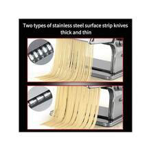 6-Speed Adjustable Manual Pasta Machine, Stainless Steel Hand Crank Dough Roller, Table Clamp Design For Home Kitchen Use - Silver - View 3