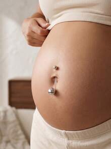 17Pcs/Set 14G Pregnancy Belly Button Rings Flexible Maternity Belly Button Rings Clear Long Bar Pregnancy Belly Rings Cute Sport Navel Rings For Women - Clear - View 4