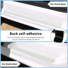 4pcs Invisible Door Sill Protector, Durable Material Resistant To Wear, Protects Car Door Frame, Minimalist Design - 4PC Transparent Anti-scratch Film - View 6