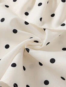 Baby Girls' Cute Elegant Round Neck Ruffle Hem Polka Dot Print Long Sleeve Ruffle Cuff Back Closure Water Drop 2-Piece Set Fashion Versatile Casual Toddler Clothing Spring Summer Suitable For Daily Wear And Outings - Multicolor - View 9