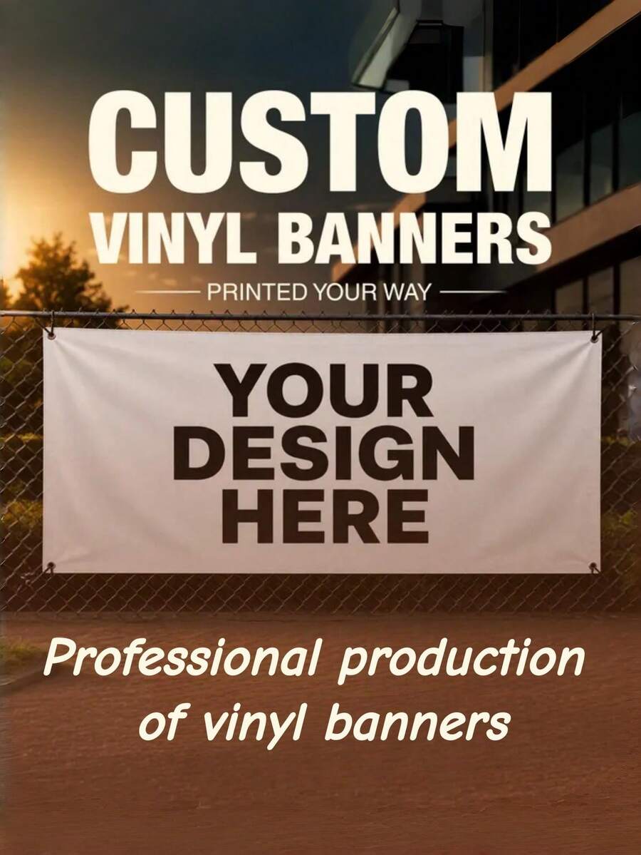 1Pc Custom Vinyl Banner - Personalized Photo, Logo And Design Printed Banner, Waterproof UV Printing Indoor Outdoor Sign, Durable Advertising Display For Business Promotion, Parties, Events, Sports, Festivals, Celebrations & More - Multicolor - View 1