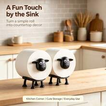 3pcs/5pcs Cute Sheep Style Toilet Paper Holder, Freestanding Animal Toilet Paper Storage Rack, Adorable Design Suitable For Bathroom, Kitchen, Bedroom, Office And Home Daily Use, Versatile Home Decor - B-Black - View 7