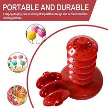 1pc Multi-Layer Lollipop Holder Centerpiece, Red Plastic Adjustable Multi-Layer Candy Lollipop Display Stand Desktop Decoration, Multi-Layer Insertable Lollipop Holder, Suitable For Christmas, Birthday And Wedding Party Decoration - View 9