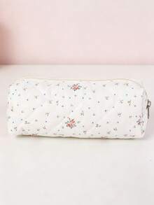1pc Personalized Floral Pattern Pencil Case, Embroidered Name, Custom Zipper Pencil Pouch, Back To School Gift, Makeup Brush Storage Bag, School Supplies, Custom Toiletry Bag, Cosmetic Bag - Multicolor - View 10