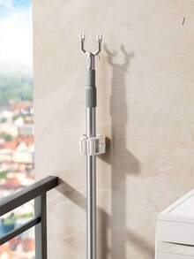 Multi-Size Drill-Free Mop Holder, Non-Slip Clip Securely Holds Cleaning Tools. For Walls, Tiles, Glass Installation, Suitable For Damp Kitchen And Bathroom Environments, Space-Saving And Neat - Multicolor - View 9