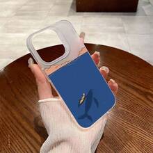 Funda de teléfono delgada y elegante con diseño láser llamativo y colores de contraste geniales – resistente al agua, a prueba de caídas y a prueba de arañazos. ¡Exactamente lo que necesitas si te gusta un look individual y llamativo! Compatible con Phone 7 y a partir de S21 Dolphin - Carcasa de TPU color plata transparente negra-2 - Ver 3