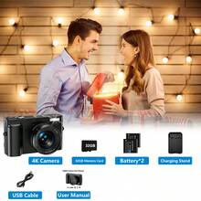 Nicamery 4K Vlogging Digital Camera, 48 Megapixel Digital Point And Shoot Camera With 16X Digital Zoom, Lightweight Mini Camera For Outdoor Travel, Daily Life Recording - 黑色 - 查看 8