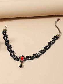 1pc Hot-Selling Cross-Border Lace Necklace - Red - View 2