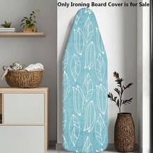 1pc Blue Leaf Pattern Ironing Board Cover | Polyester Material, Heat Resistant, Elastic Edge, Easy To Install, Machine Washable, Fits Most Ironing Board Sizes, Cover Only - Blue Leaf - View 10