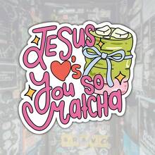 3Inch 1PC Jesus Faith Christian Sticker, Cute Minimal Scripture Inspired Design For Laptops, Notebooks, Water Bottles, Cups, Journals, Lockers, Perfect Gift For Students, Teachers, Office Workers, Creatives, And Faith Inspired Decor Lovers - Multicolor - View 1