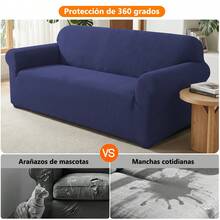 MRustc Sofa Slipcovers - Navy Blue - View 4