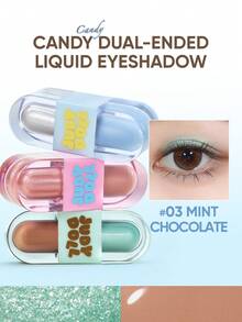 JUDYDOLL DUO EYE TINT 雙頭液體眼影 迷你限量版 Pocket Candy 系列 啞光亮片閃粉高光 多彩顯色持久 - 03 Mint Chocolate - 查看 9