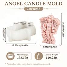 3D Angel Candle Silicone Mold Handmade Candle Making Mold Vintage Angel Girl Statue Candle Mold Winged Angel Sculpture Candle Mold For Wedding Home Decoration Gift - Angel Mold - View 12