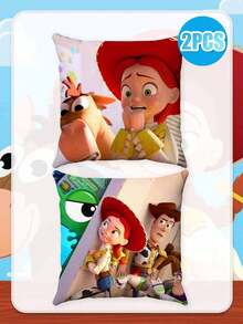 Disney 全角色閣樓場景正方形抱枕套，親膚柔軟聚酯纖維裝飾靠墊套，隱形順滑拉鍊易拆卸可機洗，HD溫馨木質閣樓全角色團體印花，抗褪色耐污面料 - 多款 - 查看 7