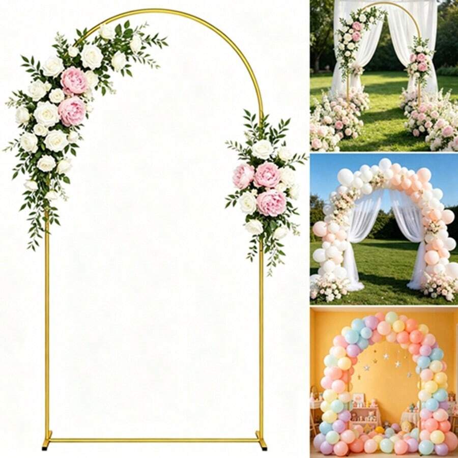 6FT Wedding Arch Door Backdrop Stand Flower Display Frame Backdrop Metal Rack - View 1