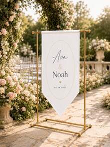 Welcome To Our Wedding Rustic Wedding Welcome Banner, Minimalist Ceremony Banner, Suitable For Wedding, Birthday And Party Backdrop - Multicolor - View 5