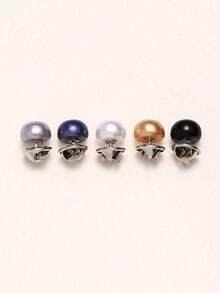 6/3/1pc Seamless Adjustable Plastic Decorative Buttons, Suitable For Shirts, Dresses, Jackets, Cardigans, Coats, And Other Fashionable Outfits. Features Pearl Sequin Flat Buttons For A Vintage Style.Crafts Supplies For Adults/Craft Supplies/Buttons - Mixed Colors - View 3