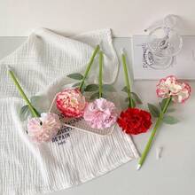 1pc Creative Artificial Carnation Flower Bouquet Ballpoint Pen, Mother's Day Teacher's Day Gift Writing Pen Prop Pen - Multicolor - View 10