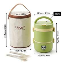 Portable 304 Stainless Steel Thermal Lunch Box, Sealed Leak Proof Bento Box, Dishwasher & Microwave Allowable,Reusable Fruit Salad Food Storage Container, Suitable For Student And Adult Use In School, Office,Picnic, Travel,Back To School - Multicolor - View 20
