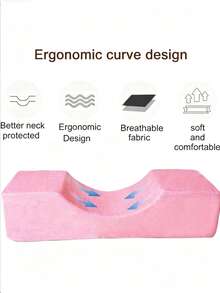 Eyelash Extension Pillow, Velvet Memory Foam Eyelash Pillow, Suitable For Beauty Salon, Comfortable Makeup Pad, Soft Neck Support Beauty Pillow For Eyelash Artist, Eyelash Extension Salon Accessory - Multicolor - View 4
