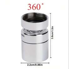 1個 360度旋轉水龍頭起泡器，通用外螺紋接頭附細網，可增強水壓並節水，適用於浴室洗手盆、廚房與洗屁屁盆的多功能水龍頭配件 - 銀色 - 查看 4