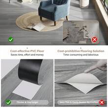 Waterproof Anti-Slip Faux Wood Self-Adhesive Flooring, Thickened PVC Material Durable Against Foot Traffic, 15x40cm Plank Size, 23pcs Set, Built-In Adhesive Backing Glue-Free Installation, Suitable For Living Room Bedroom Entryway Store, Low Cost Create Natural Wood Style Floor - 23 Pieces - View 3