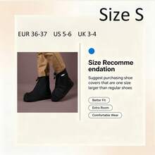 Mid-Calf Zipper PVC Waterproof Shoe Covers, Non-Slip Thickened Wear-Resistant Rain Boots, Unisex, Outdoor Travel Rain Shoe Covers, Recommended To Buy One Size Larger For Better Fit - Black - View 11