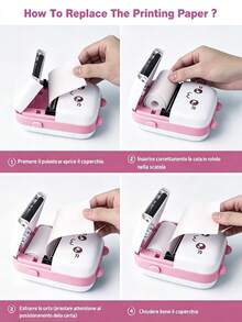 MOREKA Mini Portable Bluetooth Thermal Printer - Pink - View 2