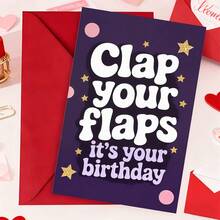 1pc Birthday Card, "Flap Your Wings" Humorous Birthday Card, Suitable For Birthday Celebration Party Gift, Thickened And Enlarged Envelope And Card - Multicolor - View 3