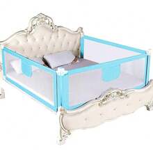 Toddler Bed Rail, Portable, 150/180/200 Cm, Height-Adjustable, Vertically Liftable, Gray, Pink, Blue - Baby Blue - View 10