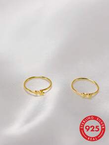 1 buah Anting Hidung Perak Sterling 925 Bentuk Bintang Kecil Tipis Perhiasan Tindik Hidung Elegan Minimalis - Emas - View 3