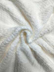 1pc Oversized Bath Towel Solid Color Coral Fleece Soft Absorbent Warm Bathroom Shower Travel Hotel Gift - White - View 3