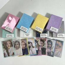 50pcs 66*91mm Clear Plastic Playing Card Sleeves, Colorful Card Holders, Star Card Game ID Card Collection Photo Pockets Set - Multiple Designs - View 1