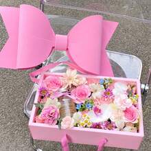 1/2/3/4pcs Large 3D Bow Gift Box With Clear Window, Portable Transparent Gift Packaging Box With Handle For Valentine's Day, Birthday & Gift Giving - Multicolor - View 23
