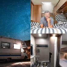 Lámpara de techo LED 12V para RV - Iluminación interior para RVs - Adecuada para remolques, caravanas y RVs basadas en barcos - 2 unidades de luz de doble cúpula - Ver 5