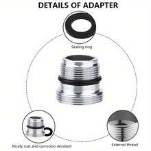 Set Adaptor Selang Taman 2 Buah, Konektor Keran Ulir Jantan M22, Termasuk 2 Cincin Segel, Sambungan Cepat Anti Bocor, Cocok Untuk Penyiraman Keran Luar Ruangan, Irigasi Halaman dan Taman, Adaptor Keran Universal - keperakan - View 2
