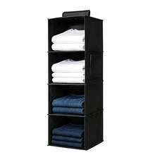 1pc Non-Woven Fabric Hanging Storage Bag, Underwear Storage Bag, Closet Organizer Hanging Bag, 3D Wardrobe Storage Organizer Bag, Durable Washable Dust-Proof Moisture-Proof Multi-Functional Hanging Storage Bag, Home Clothes Storage Bag, Multi-Layer Linen Drawer 3D Storage Bag - Black - View 8