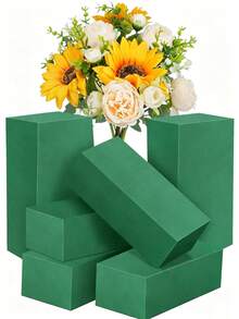Absorbent Green Wet & Dry Floral Foam Brick, Suitable For Floral Arrangements, Spring Crafts, Home Bedroom Kitchen Bathroom Decor, Ideal Wedding & Birthday Party Accessory, 5.51"*3.14"*1.77" - Regular Model - View 1