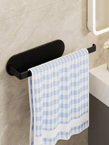 No-Drill Wall-Mounted Towel Rack, Strong Load Capacity Single Bar Holder For Towels And Washcloths, Space-Saving Bathroom Organizer, Perfect For Home And Kitchen Use, For Bathroom And Kitchen Towel Storage - Multicolor - View 12
