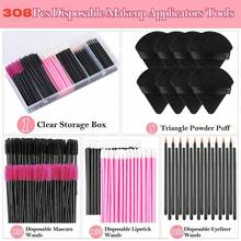 309pcs Makeup Accessories Set, Includes Makeup Brushes, Triangle Powder Puffs, Mascara Brushes, Lip Brushes, Eyeliner Brushes, Essential For Makeup Artists. Set Includes Makeup Brushes, Makeup Tools, Complete Makeup Set, Makeup Brush Set, Makeup Gift Box. - Black - View 7