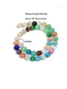 1 Strand 4/6/8/10mm Multicolor Natural Stone Beads Tourmaline Tiger Eye Agates Shell Loose Spacer Beads For Jewelry Making DIY Bracelets Accessories - Multicolor - View 31