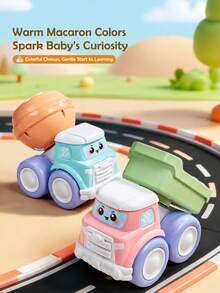 1pc Cute Music Truck Toy For Infants, With Piano, Guitar And Drum Functions, Excellent Early Education Sensory Friction Powered Vehicle, Toddler Gift - Multicolor - View 6