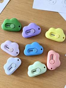 Mini cuchillo artesanal hecho a mano, cortador de papel pequeño con diseño de nube lindo, herramienta para abrir paquetes de mensajería, cortador de caja portátil estilo japonés para estudiantes y oficina - Multicolor - Ver 3