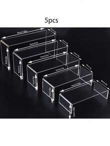 Transparent Acrylic Tiered Display Stand, Multi-Layer Step Storage Display Rack, Desktop Display Shelf, Product Display Stand, Jewelry Storage Rack, Cosmetic Display Stand, Perfume Lipstick Display Stand, Action Figure Model Display Rack, Snack Dessert Display Rack, Office Desk Organizer, Transparent Minimalist Design, High Load-Bearing Anti-Slip Stable Structure, Stackable Combination Storage, Space-Saving, Easy To Clean And Durable, Acrylic Display Base, Suitable For Home Living Room - Multicolor - View 10